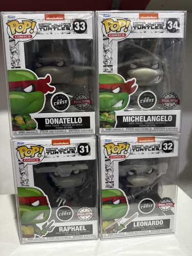 Funko Pop Raphael - Leonardo- Donatello - Michelangelo chase-Teenage Mutant Ninja Turtles-34