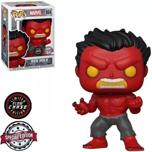 Funko Pop Red Hulk #854 - Glow Chase Limited Edition - Special Edition - Marvel  #854