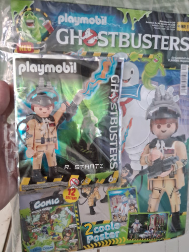 Action Figures Revista + Boneco Playmobil Ray Stantz Caça Fantasmas-Movies Ghostbusters-