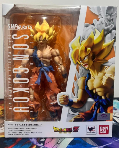 Action Figures S.h.figuarts Super Saiyajin Son Goku Super Warrior Awakening Ver. Boneco Bandai S.H.Figuarts # - Produto Original