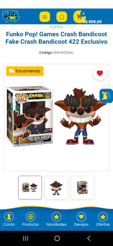 Funko Pop Fake Crash Bandicoot-Crash Bandicoot-422