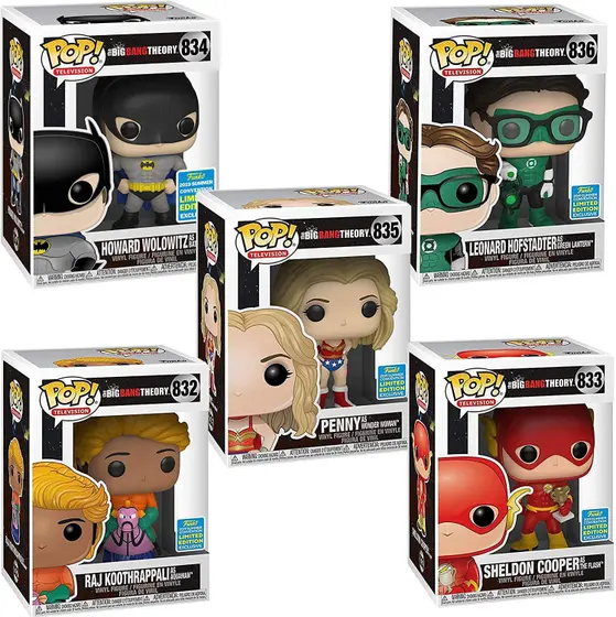 Funko Pop Set Big Bang é a Liga da Justiça - The Big Bang Theory - #832