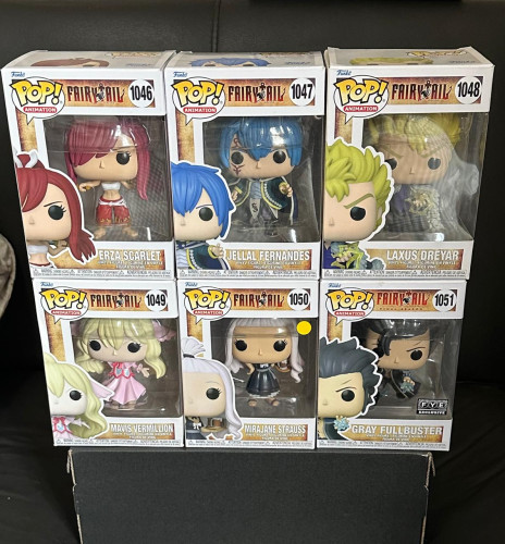 Set Funko Pop Fairy Tail #1046 #1047 #1048 #1049 #1050 Fairy Tail #1051 - Produto Original
