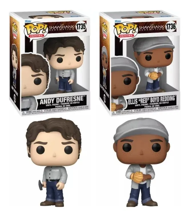 Set Kit Funko Pop Andy Dufresne 1735 e Ellis “RED” Boyd Redding Um Sonho de Liberdade - Pop! Movies  #1735