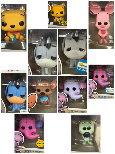 Set Vaulted Ursinho Pooh (puff) Completo Com 11 Pops, Chase E Exclusivos - Winnie The Pooh - #252