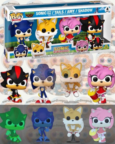 [prÉ-venda] Funko Pop - Games Sonic The Hedgehog - 4-pack Sonic Ring/tails/amy/shadow Sonic The Hedgehog #1 - Produto Original