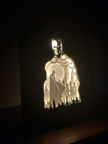 Placas e Quadros Decorativos Luminária Batman Shadowbox Batman # - Produto Original