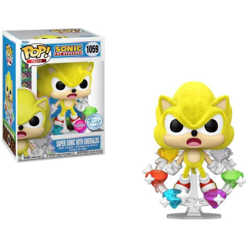 Super Sonic with Emeralds - Flocked Sonic The Hedgehog #1059 - Produto Original