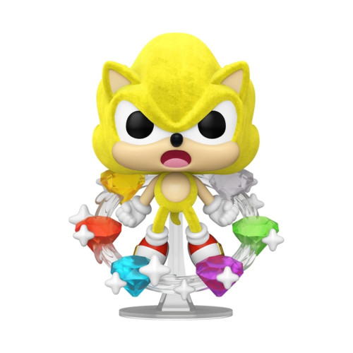 Funko Pop Super Sonic With Emeralds Flocked Se Plus-Sonic The Hedgehog-1059
