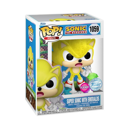 Funko Pop Super Sonic With Emeralds Flocked Se Plus - Sonic The Hedgehog - #1059