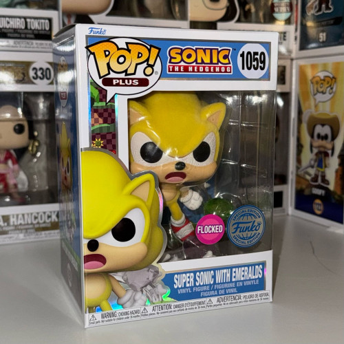 Funko Pop Super Sonic With Emeralds Flocked Se Plus - Sonic The Hedgehog - #1059