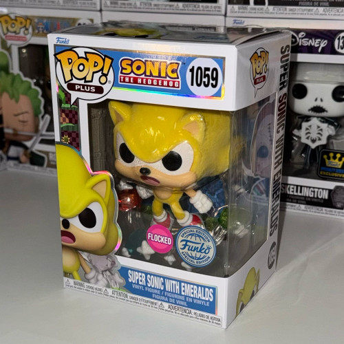 Funko Pop Super Sonic With Emeralds Flocked Se Plus - Sonic The Hedgehog - #1059
