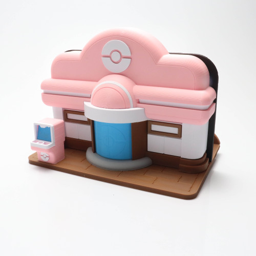 Suporte Dock Nintendo Switch e Switch 2 Centro Pokémon 3D Pokopia - Rosa Pokopia # - Produto Original