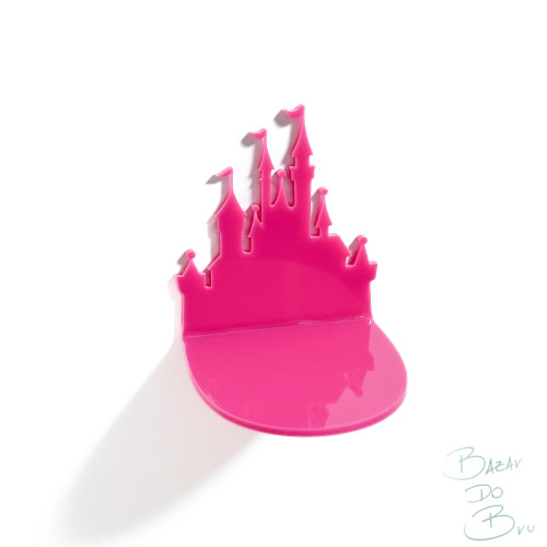 Suporte Parede Castelo Disney Para Funko Pop! - Rosa - Expositor - #