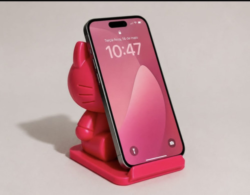 Suporte para Smartphone Hello Kitty Rosa | Porta Celular de Mesa Hello Kitty # - Produto Original