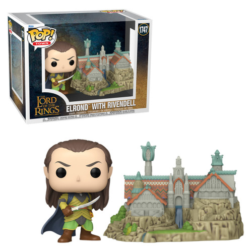 Funko Pop TOWN THE LORD OF THE RINGS - ELROND WITH RIVENDELL 1747 SENHOR DOS ANEIS Movies #1747 - Produto Original