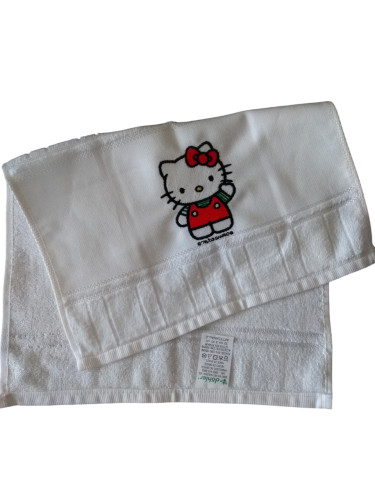 Toalha Lavabo Dohler Branco - Bordado Hello Kitty-Hello Kitty-