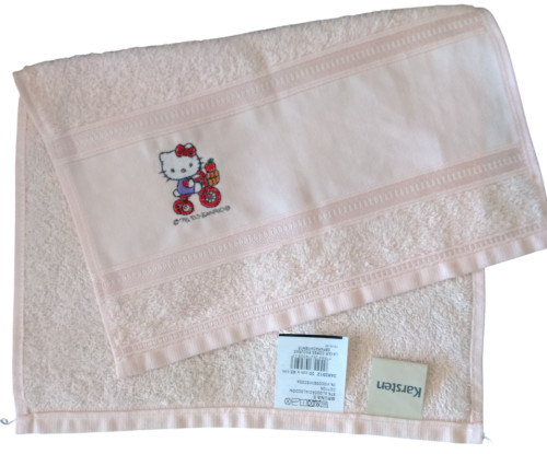 Toalha Lavabo Karsten Rosa - Bordado Hello Kitty-Hello Kitty-
