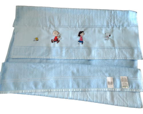 Toalha De Banho Dohler Azul - Bordado Turma Do Snoopy Snoopy # - Produto Original