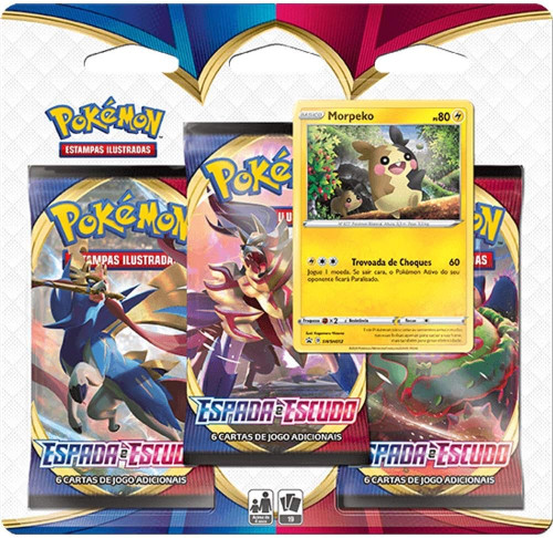 Triple Pack Pokémon TCG Espada E Escudo 1 - Morpeko-Pokemon TCG-
