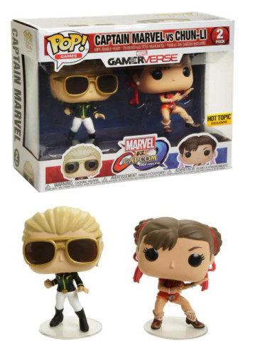 Funko Pop - Games: Marvel Vs Capcon -2 Pack Captain Marvel Vs Chun-li (hottopic) - Marvel Vs Capcom - #1 FUNKO POP #1 - Produto Original
