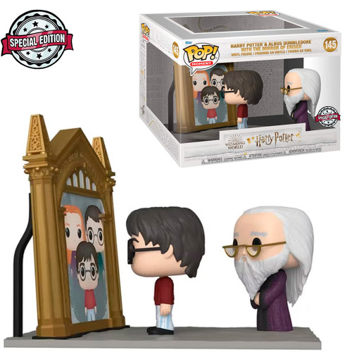 Funko Pop Moment Harry Potter Exclusive Harry & Dumbledore Espelho de Ojesed 145 Colecionável-Funko Pop Moment-145