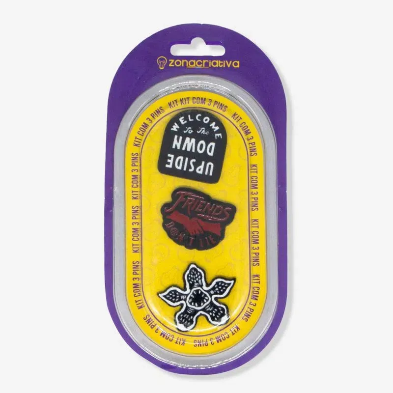 Placas e Quadros Decorativos Kit Pins  Stranger Things-Zona Criativa-
