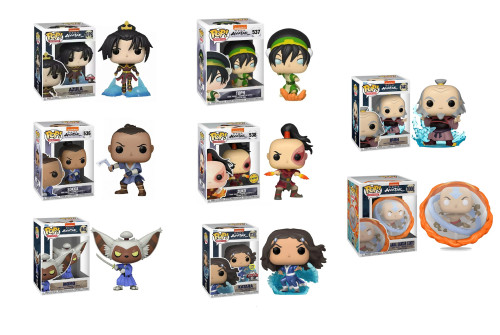 Conjunto Funko Pop Avatar 8unidades Aang/azula/toph/sokka/zuko/katara/iroh/momo-AVATAR-1000