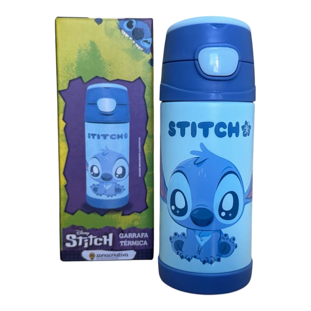Caneca e Copo Garrafa Top Handle Stitch-Disney Lilo E Stitch-