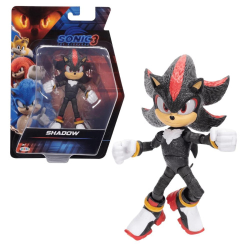 Action Figures Shadow 13cm Sonic 3 Jakks Pacific Sunny Sonic 3 O Filme Shadow Robotinik Eggman Boneco Articulado Shadow 12cm Tails Knuckles Sega Amy Sonic 3 # - Produto Original