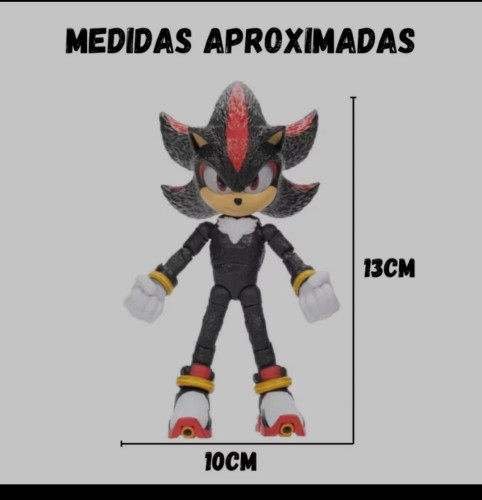 Action Figures Shadow 13cm Sonic 3 Jakks Pacific Sunny Sonic 3 O Filme Shadow Robotinik Eggman Shadow 12cm Tails Knucles Sega Amy - Sonic 3 - #