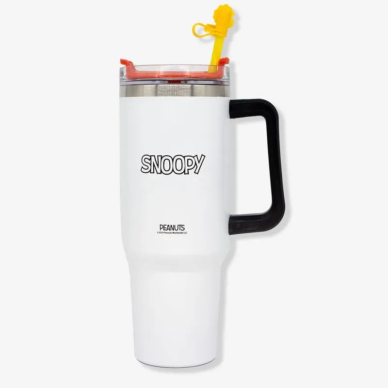 Copo Térmico Tumbler Snoopy Com Pingente Licenciado - Snoopy E Woodstock - #